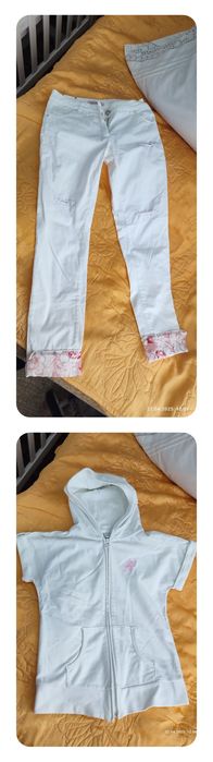 Костюм белый ,джинсы