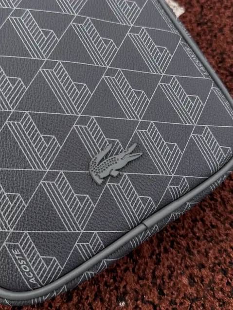 Сумка месенджер Lacoste сіра чоловіча, сумка лакосту сіра чоловіча через плече