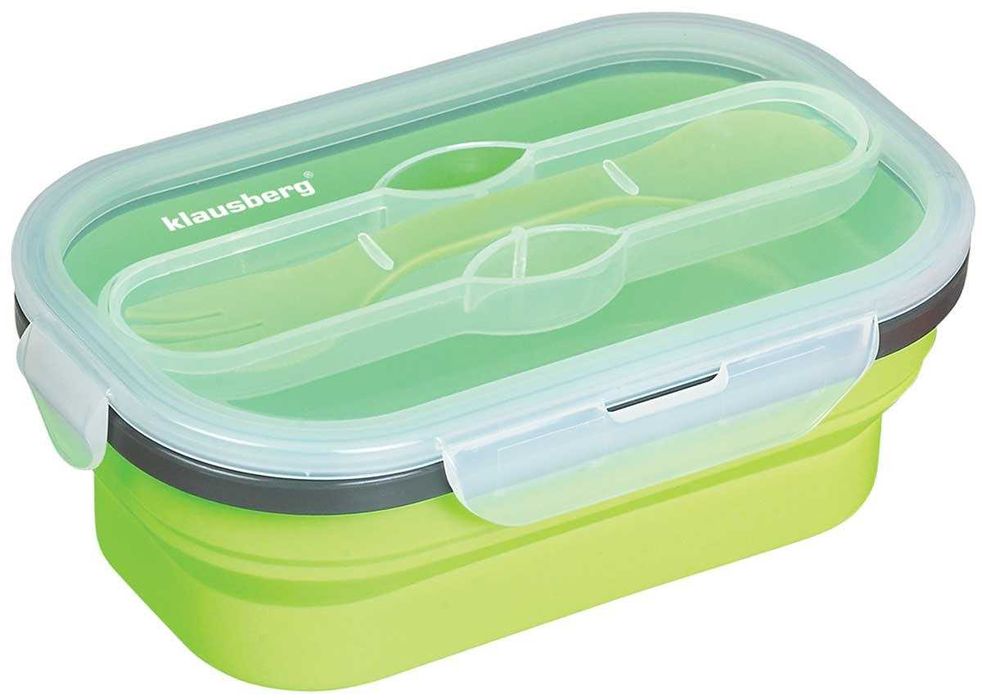 Silikonowy składany lunch box klausberg pudełko na kanapki do szkoły