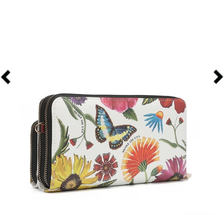 Butter flower white crossbody wallet, nowy portfel Nicole Lee