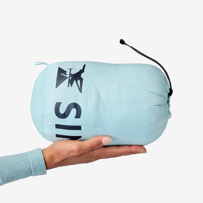 Casaco de penas Alpinismo Mulher Azul marinho - Azul gelo