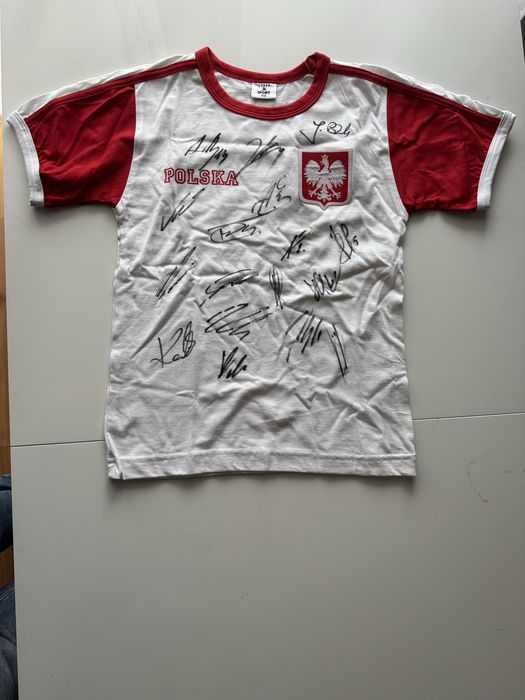 Koszulka piłkarska z autografami calej reprezentacji Polski 2018r