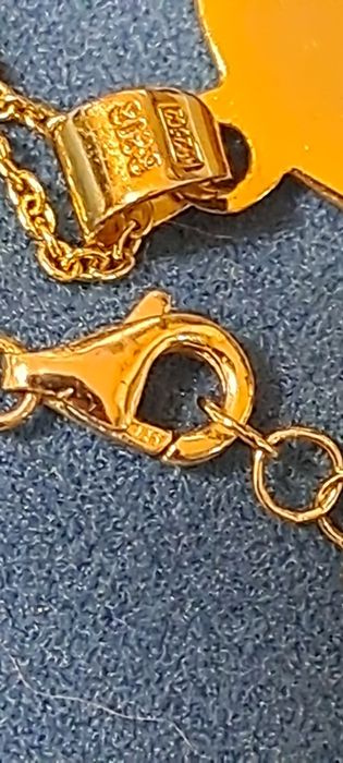 Fio com pendente em prata dourada.