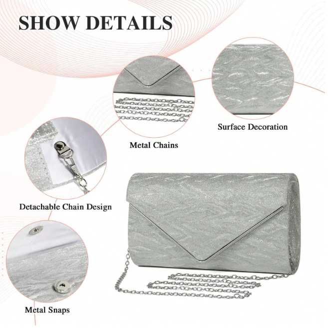 Nowa torebka damska wieczorowa /kopertówka /torebeczka /srebrna !3248!