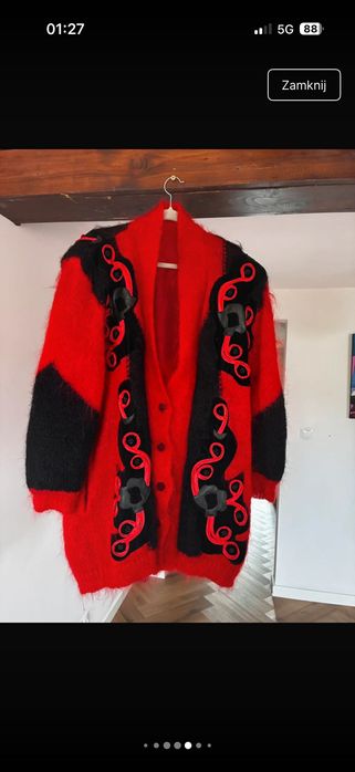 80’ vibe long cardigan M / L sweter oversize