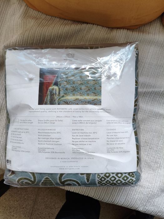 Narzuta na sofę łóżko ananasy nowa 240x370 cm