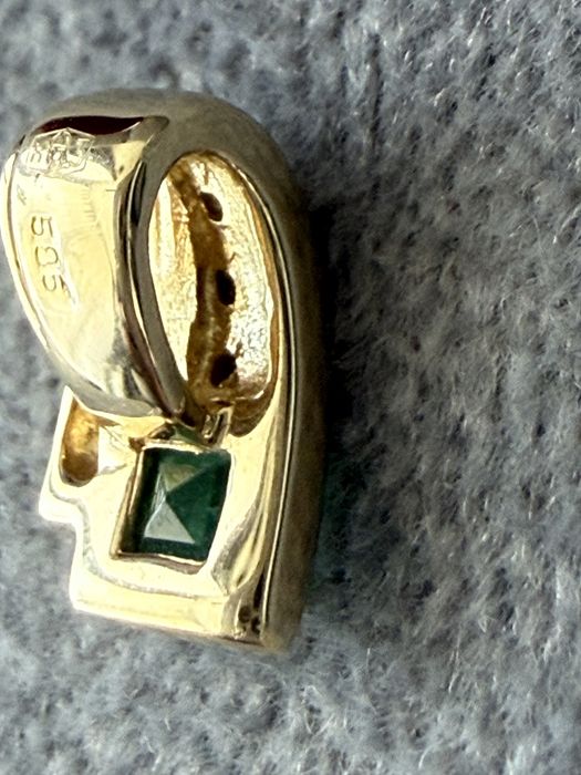 Wisiorek szmaragd i brylanty 585 certyfikat
