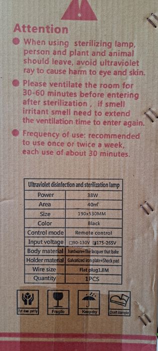 Ultrafiolet disinfection and sterelization lamp