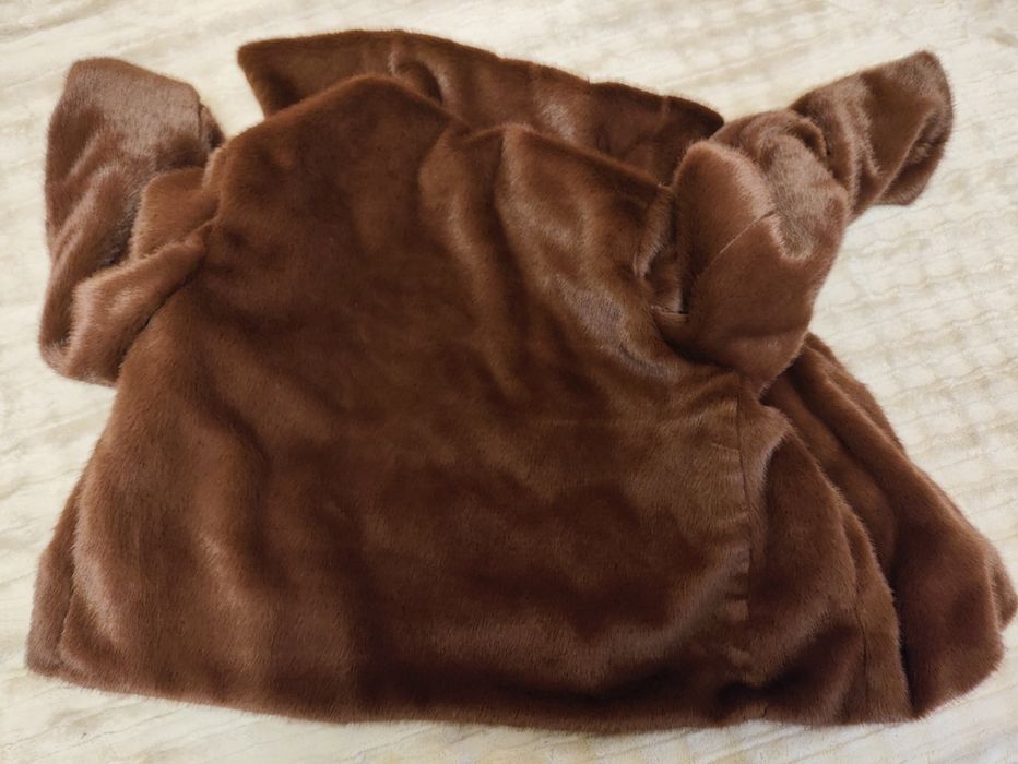 Шуба зі штучного хутра . Коричнева шуба жіноча розмір s