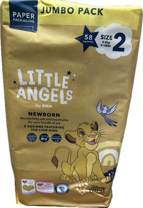 Підгузки памперси Little Angels р 2 58 шт та 4+ 78 шт Пакунок МАЛЮКА