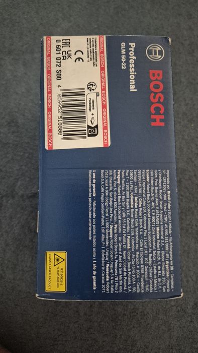 Fabrycznie nowy, profesjonalny dalmierz laserowy Bosch Professional GLM 50-22 + GW (paragon)