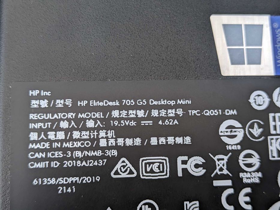 міні-ПК HP EliteDesk 705 G5 DM — Ryzen 5 3400G / Vega 11