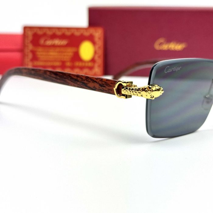 Сонце-захисні окуляри CARTIER безобідкові унісекс очки картьє класичні стильні окуляри картіер з тонкою оправою унісекс