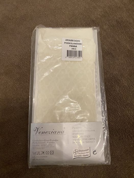 Podkolanówki veneziana śmietankowe