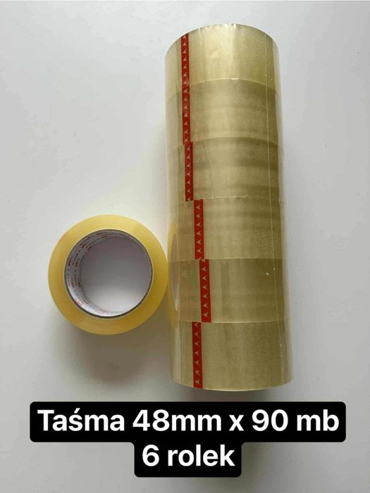Taśma pakowa klejąca przezroczystka 6 rolek x 90 mb extra mocna