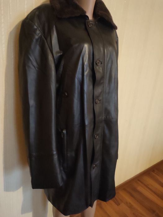 Чоловіче шкіряне полупальто бізнес класу Vera Pelle