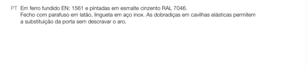 Portinhola ferro fundido