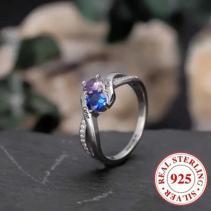 925 Серебряное  Элегантное Роскошное  Двухцветное Кольцо