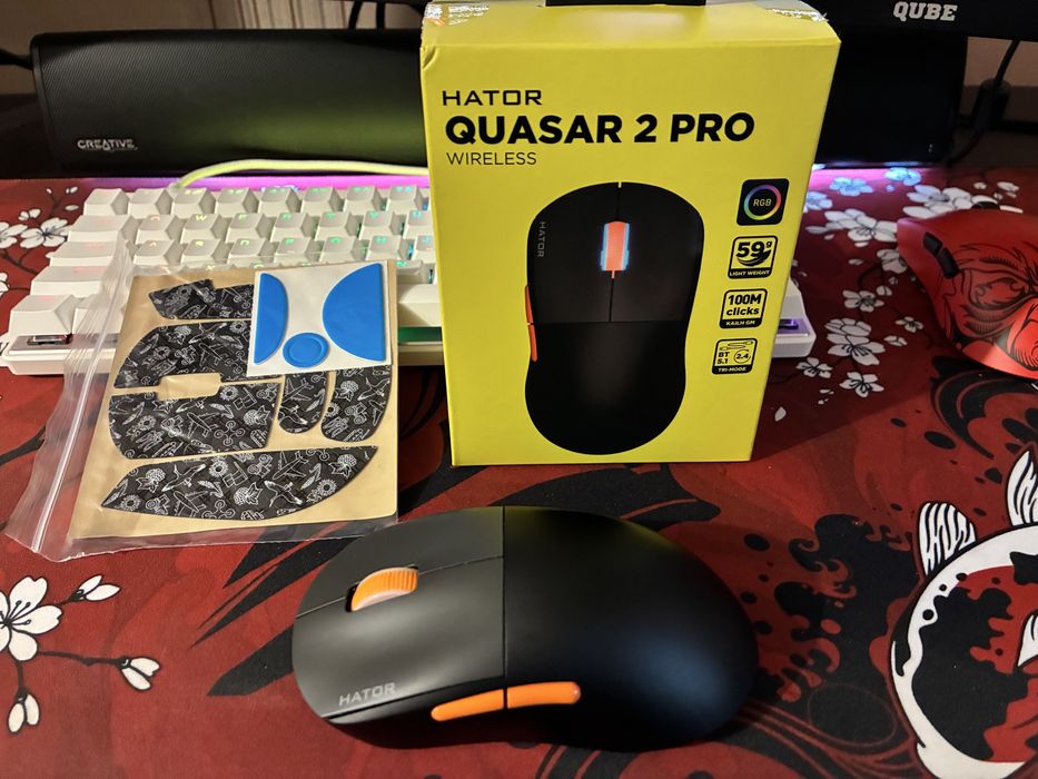 HATOR Quasar 2 PRO Wireless - ігрова бездротова миша, PixArt 3395, 26000 DPI