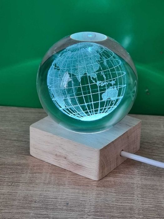 Кришталева куля Земля глобус з підсвіткою