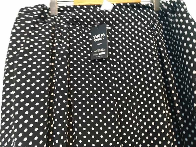 Shein spódnica spodnie szerokie grochy 50