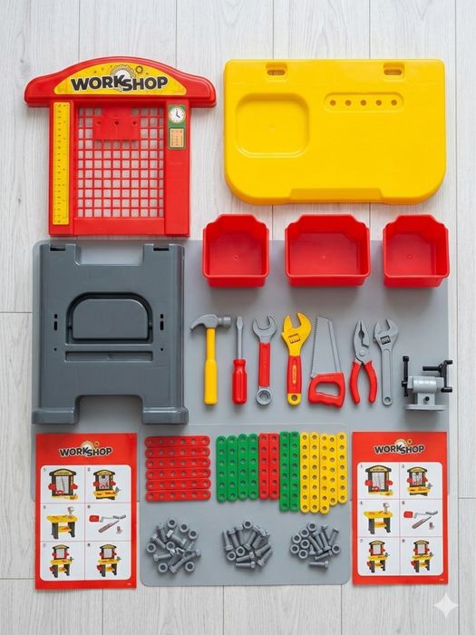 Дитячий ігровий верстак "Technok Toys Workshop" (9 інструментів, 61 деталь)