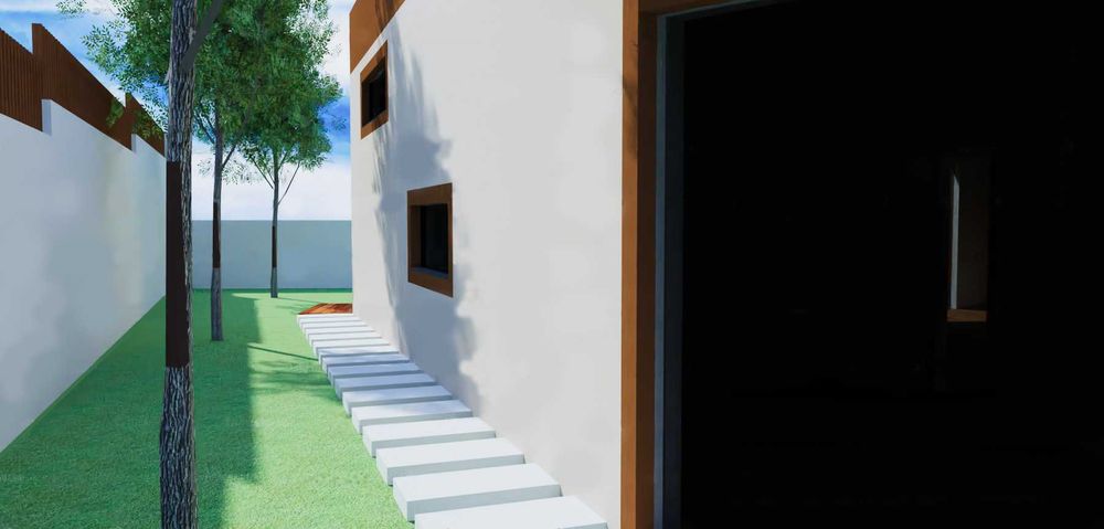 Moradia T4 Térrea 140m2 Palmela NOVA a terminar com garagem Pé Direito 3,40m 3wc
