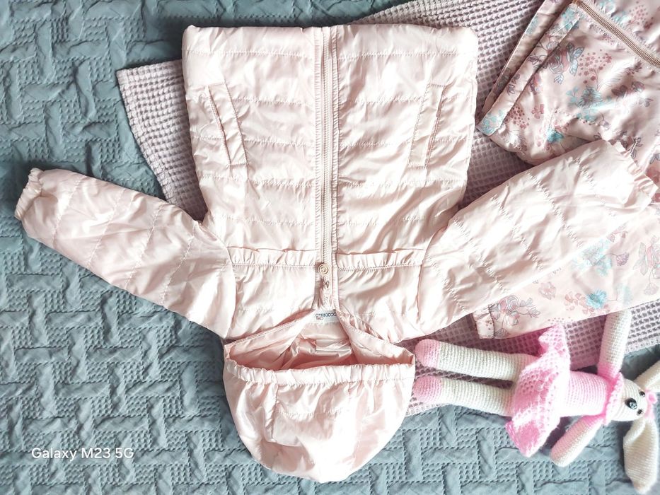 Pudrowa kurtka wiosenna dla dziewczynki, Cocodrillo, roz 80