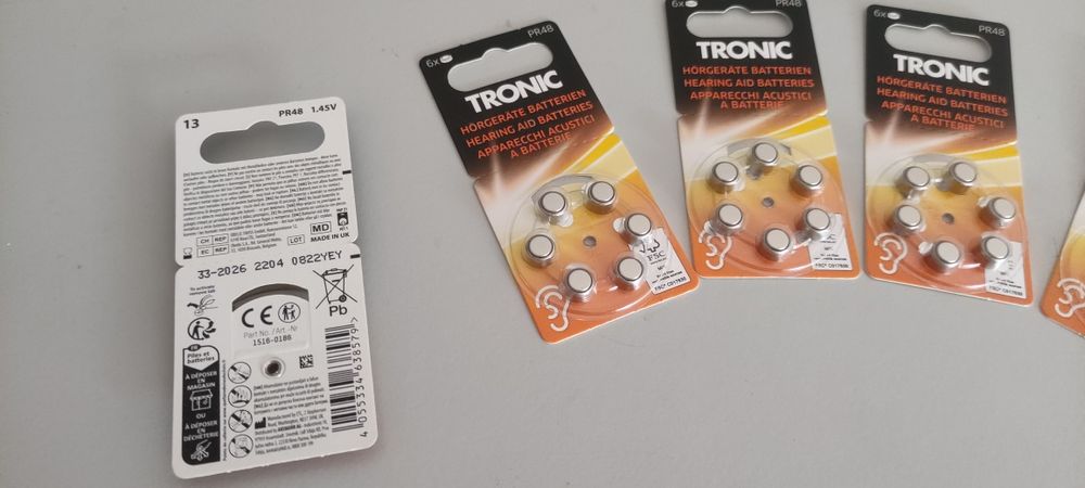 PR48 Button Cell Battery, 1.45 V, for Hearing Aids, Pack of 6 Units (24 + 2)64740208238850121