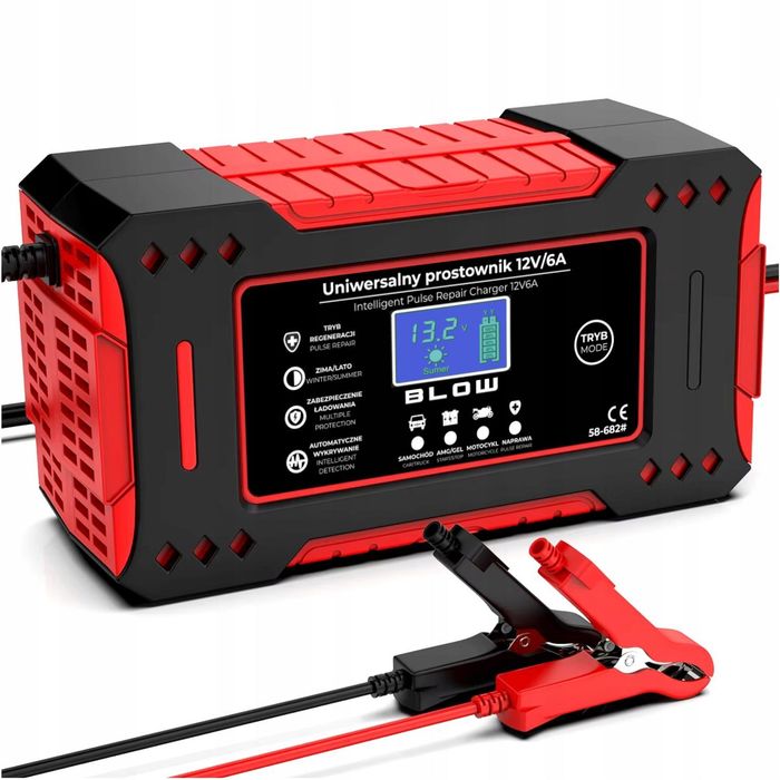 ŁADOWARKA elektroniczna akumulatora 12V 6A LCD wyświetlacz