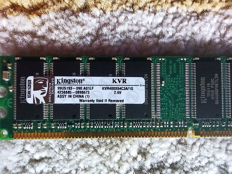 2 szt 1GB (1X 1GB) KINGSTON KVR400X64C3A/1G 400 MHZ DDR