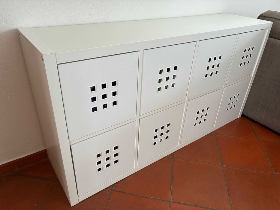 Móvel IKEA KALLAX + 8 caixas – Excelente estado
