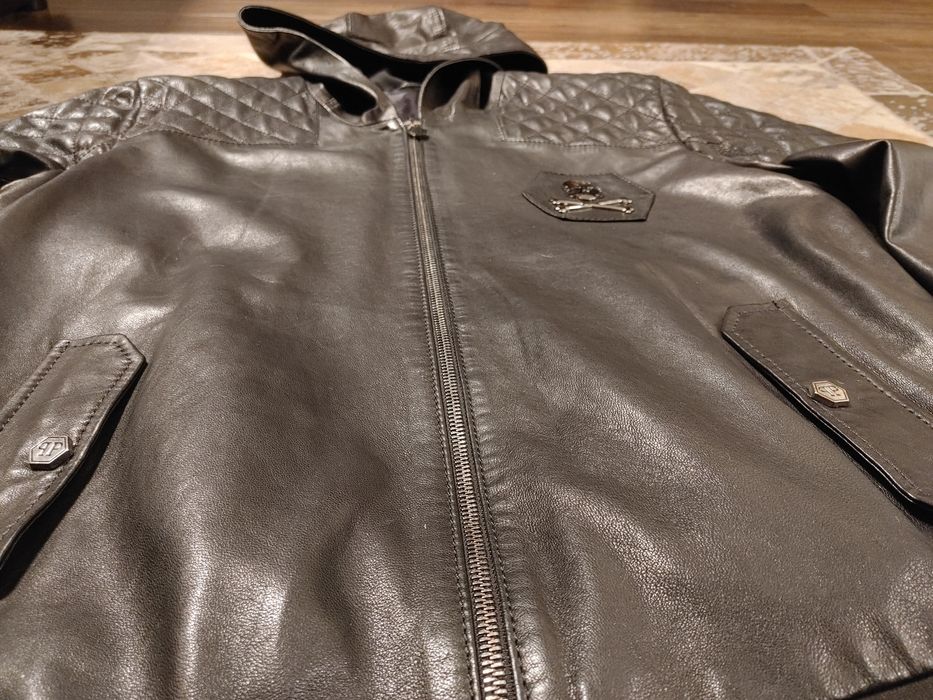 Philipp Plein Kurtka skórzana skóra Nowa