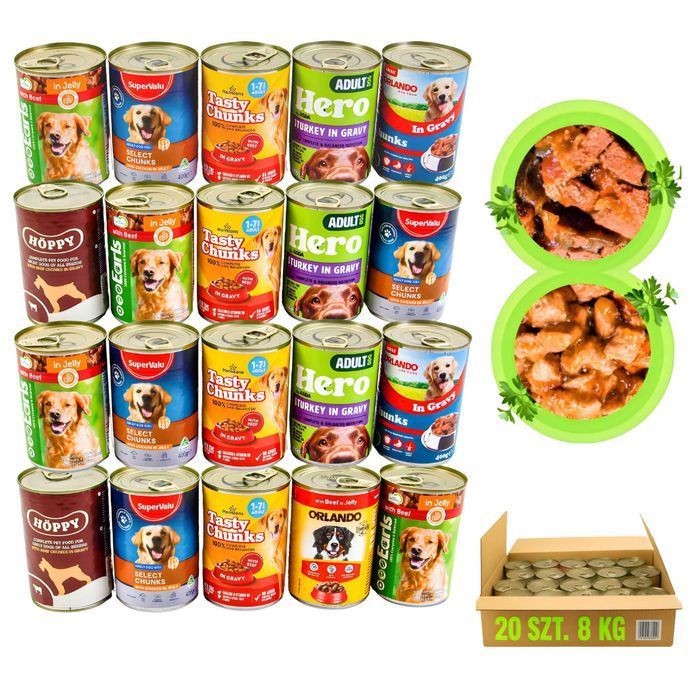 20 X 400G Puszki Mokra Karma Dla Psa Pakiet Mieszany Mix Smaków