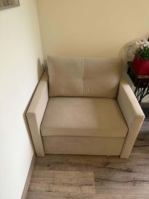 Amerykanka sofa rozkładana beżowa