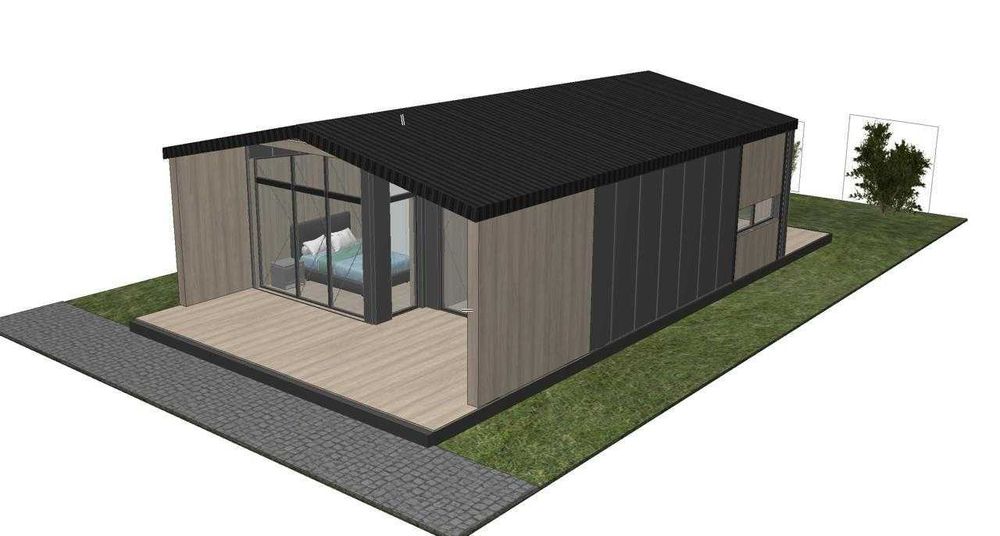 Модульний будинок у Вислобоках на 61м.кв. з терасою