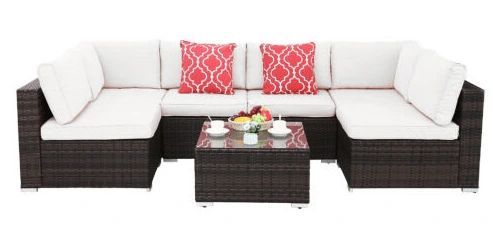 komplet rattan sofa stolik ratan 4 osoby