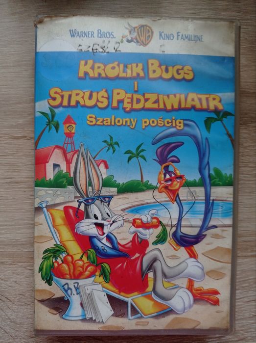 Królik Bugs i Struś Pędziwiatr Szalony Pościg VHS Kaseta Nowa Ruda