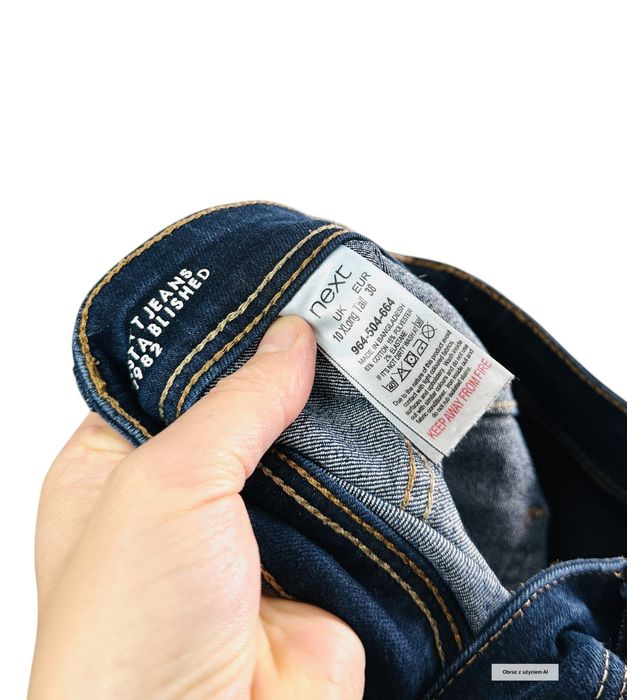 Jeansy rurki ciemnogranatowe dopasowane Denim Core M