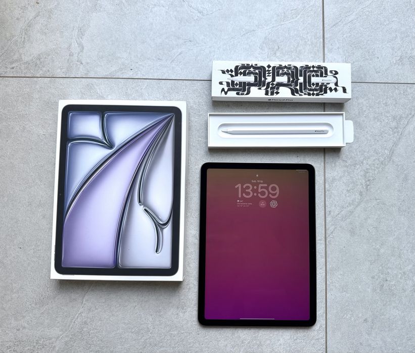 iPad Air 11 cali M2 128 GB tablet + rysik Apple Pencil Pro stan bardzo dobry