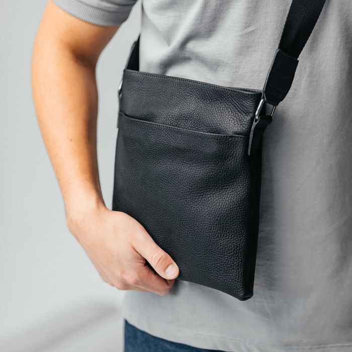 Чоловіча сумка шкіряна Flash Up Чорна