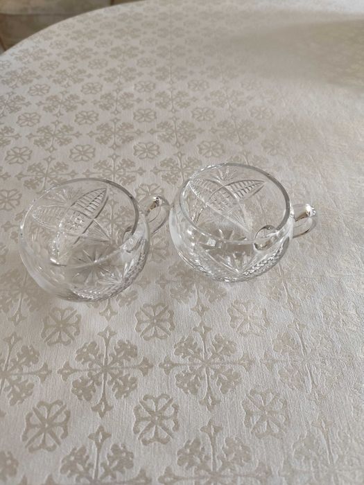 stare dwa kryształowe kubeczki  PRL