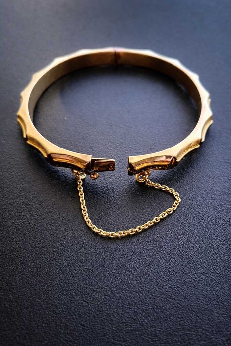 Bracelte em Ouro 19.2K com Corrente de Segurança