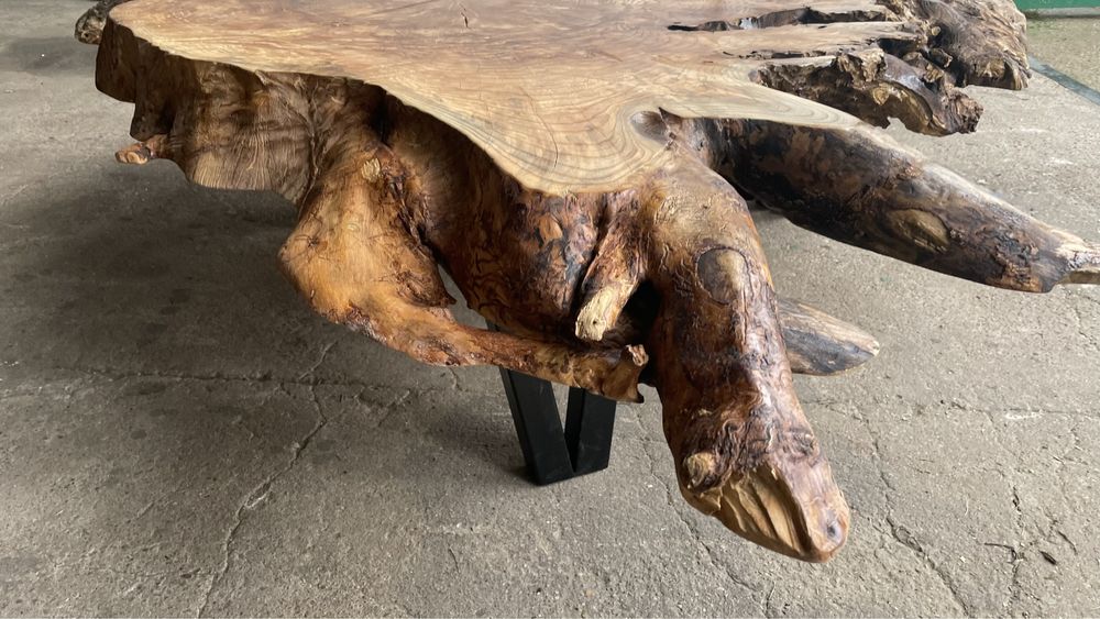 Ława jesionowa, stolik kawowy185x185 cm, monolit, unikat