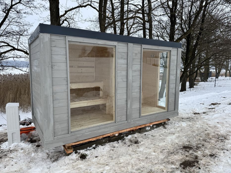 Sauna ogrodowa ocieplona z przedsionkiem elektryczna  LUB drewno