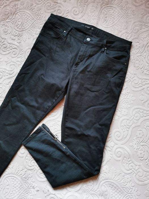 C&A jeansy dżinsy czarne wysoki stan skinny vintage retro boho 44 XXL