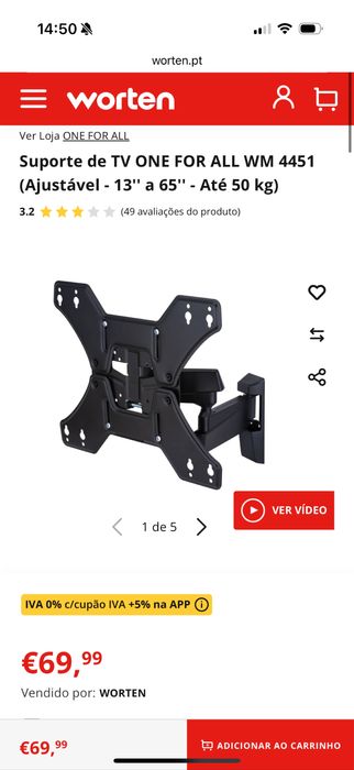 New TV Mount for 13" to 55", 180° Rotation64752384686210120