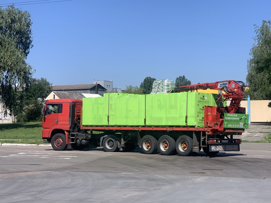 4х4 Вантажні перевезення маніпулятором, кран маніпулятор вила Газоблок
