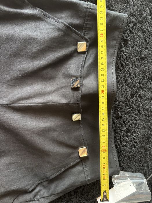 Spodnie leg wide czarne xs eleganckie, złote guziki