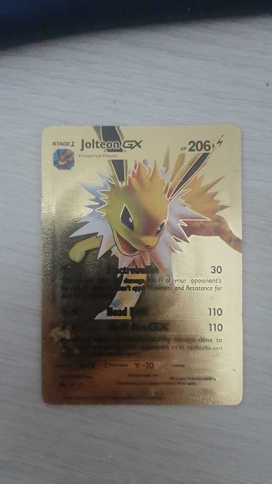 Karta Jolteon Gx Pokemon Gold Foil Fan Art Hp200 NM